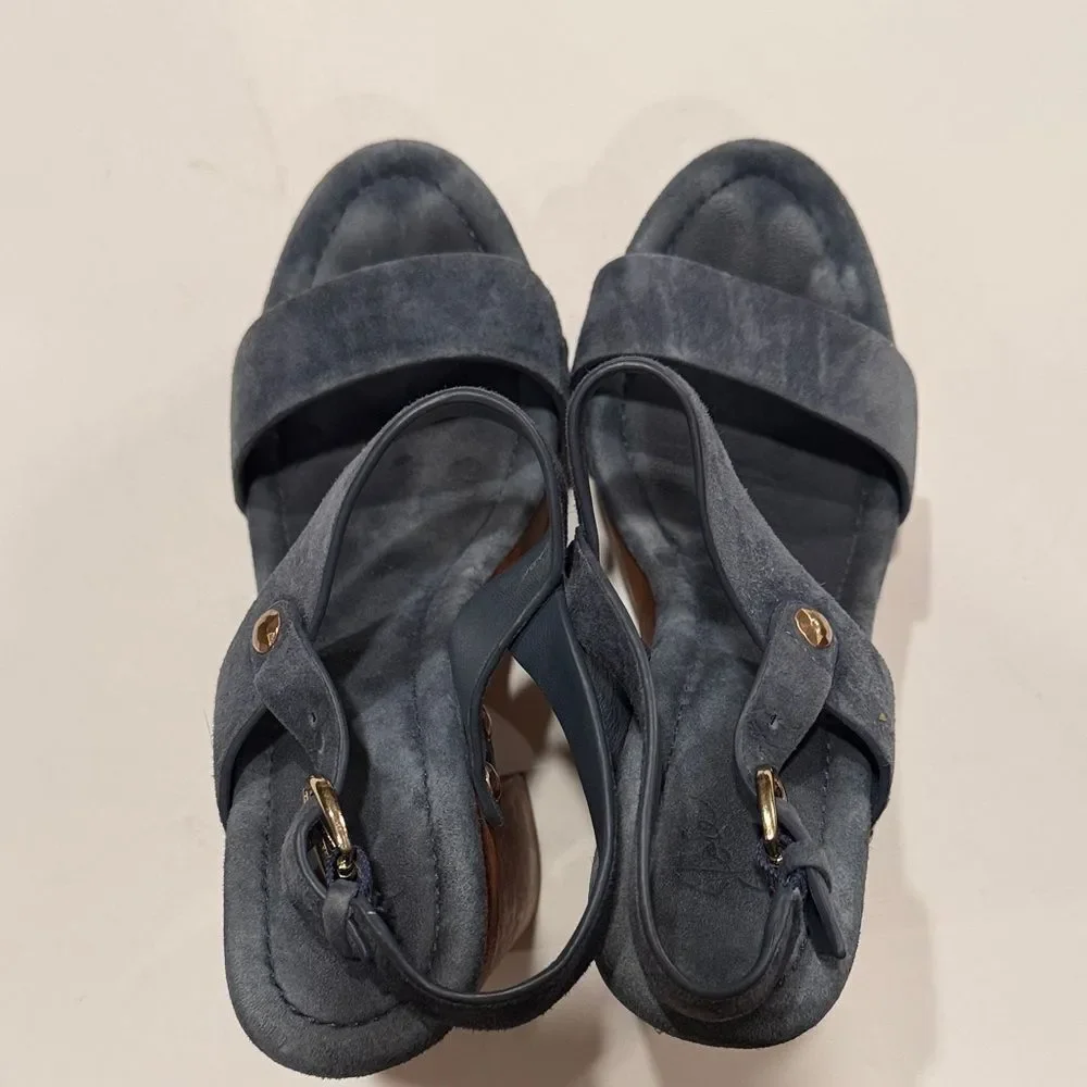 Joie Dark Gray Suede Platform Sandals